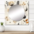 thumbnail image 1 of Designart "Monochrome Geometric Florals" 0 Square Mirror Wall Decor Bohemian - Large Grey Square Bathroom Mirror - Square Printed Wall Mirror Art, 1 of 5