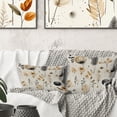 thumbnail image 1 of Designart "Monochrome Geometric Florals" Boho Printed Throw Pillow, 1 of 5