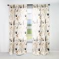 thumbnail image 1 of Designart "Monochrome Geometric Florals" Boho Room Darkening Single Curtain Panel, 1 of 6