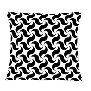Designart Monochrome Geometric Pattern IV' Mid-Century Modern Throw Pillow - 12x20