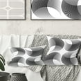 thumbnail image 1 of Designart Monochrome Geometric Pattern IX' Mid-Century Modern Throw Pillow - 16x16, 1 of 2