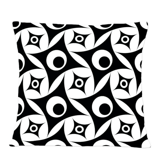 Designart Monochrome Geometric Pattern VII' Mid-Century Modern Throw Pillow - 12x20