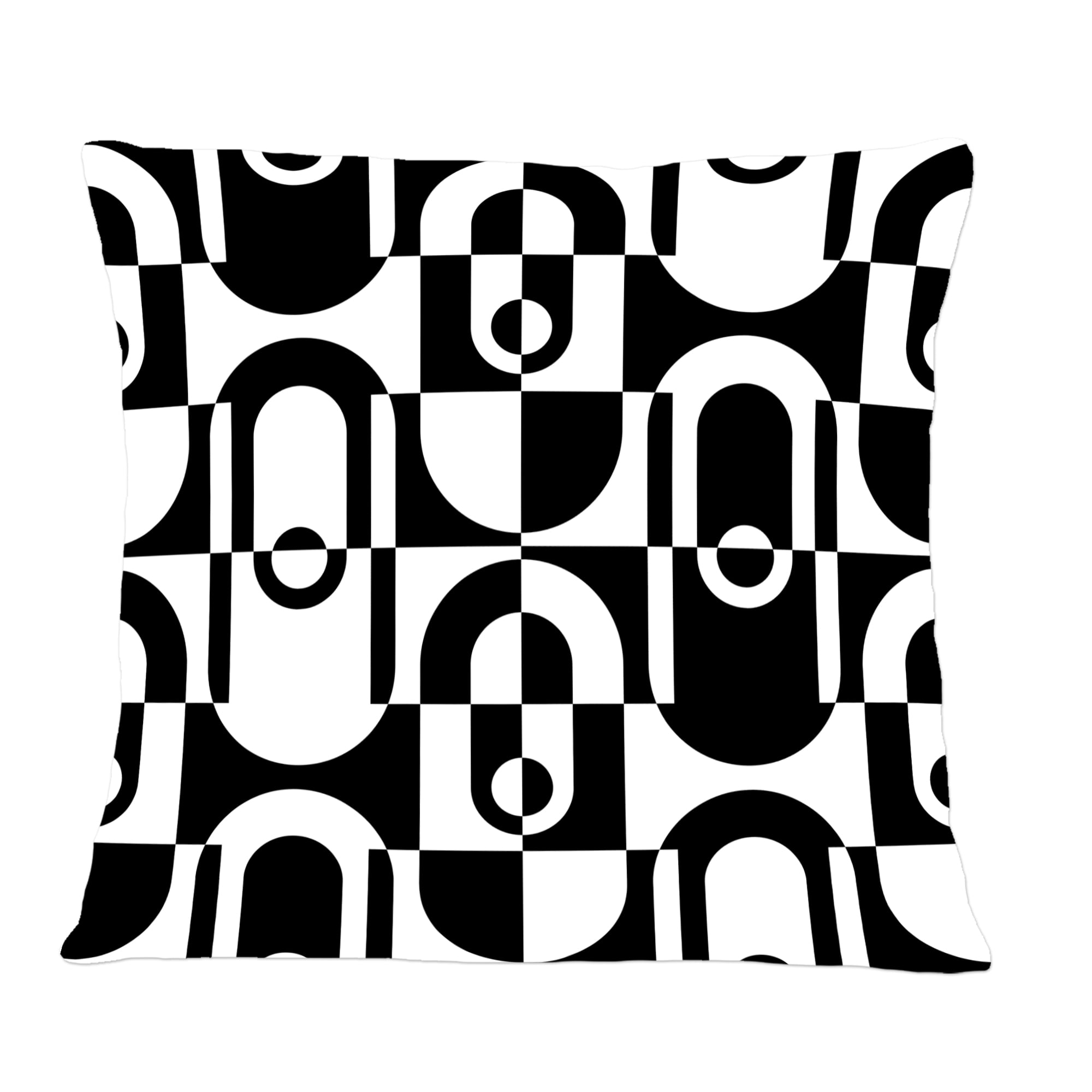 Designart Monochrome Geometric Pattern VIII' Mid-Century Modern Throw Pillow - 12x20