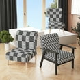 thumbnail image 1 of Designart "Monochrome Geometric Pattern XI" Upholstered Mid-Century Accent Chair - Arm Chair, 1 of 5