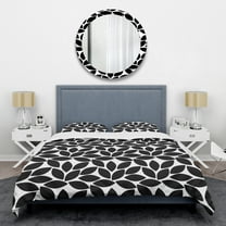 Designart 'Monochrome Geometric Pattern XII' Mid-Century Modern Duvet Cover Set