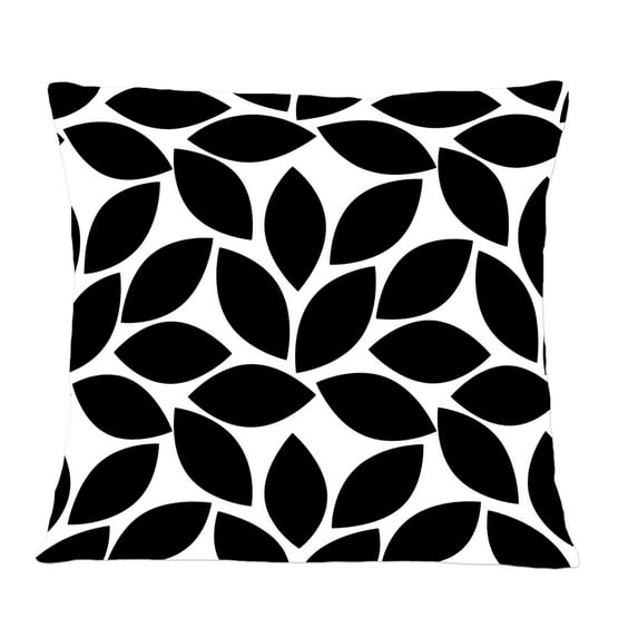 Designart Monochrome Geometric Pattern XII' Mid-Century Modern Throw Pillow - 12x20