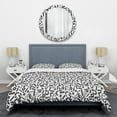 thumbnail image 1 of Designart 'Monochrome Geometric Pattern XIII' Mid-Century Modern Duvet Cover Set, 1 of 4