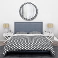 thumbnail image 1 of Designart 'Monochrome Geometric Pattern XIV' Mid-Century Modern Duvet Cover Set, 1 of 4