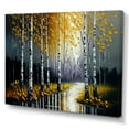 thumbnail image 1 of Designart Monochrome Golden Birch Trees By The River II Canvas Wall Art, 1 of 5