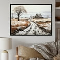 thumbnail image 1 of Designart "Monochrome Harvest Winter Farm wall art I" Farm Floater Framed Canvas Wall Art, 1 of 7