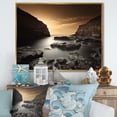 thumbnail image 1 of Designart "Monochrome Horizon Of A Rocky Beach IV" Coastal Ocean Floater Framed Canvas Art Print, 1 of 5