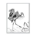 thumbnail image 1 of Designart 'Monochrome Japanese Oriental Crane Bird' Traditional Framed Canvas Wall Art Print, 1 of 5