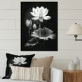 thumbnail image 1 of Designart "Monochrome Lotus Symphony in Grey I" Floral Metal Art Living Room, 1 of 5