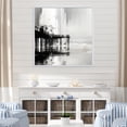 thumbnail image 1 of Designart "Monochrome Minimalist Dock View II" Coastal Floater Framed Canvas Wall Art, 1 of 1