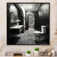 thumbnail image 1 of Designart "Monochrome Modern Toilet II" Bath & Laundry Floater Framed Canvas Art Print, 1 of 7