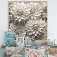 thumbnail image 1 of Designart "Monochrome Mums Minimalism I" Mums Floater Framed Wall Decor, 1 of 5