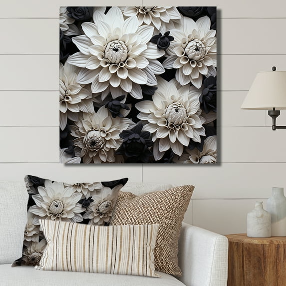 Designart "Monochrome Mums Minimalism" Mums Canvas Prints