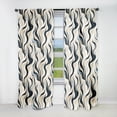 thumbnail image 1 of Designart "Monochrome Mystic Flow I" Abstract Blackout Curtain Panels, 1 of 4