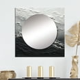 thumbnail image 1 of Designart "Monochrome Paint Wave Minimalism" coastal Square Mirror For Wall Decor - Large Black Square Printed Wall Mirror Art - Square Coastal Mirror - Wall Mounted Square Large Mirror, 1 of 5