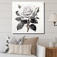 thumbnail image 1 of Designart "Monochrome Pencil Drawing of a Rose" Floral Framed Wall Art Decor - Traditional Grey Rose Hallway Framed Wall Art Decor, 1 of 6