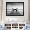 thumbnail image 1 of Designart "Monochrome Pier On The Horizon I" Coastal Pier Floater Framed Wall Decor, 1 of 5
