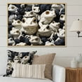 thumbnail image 1 of Designart "Monochrome Pop Art Frogs" Frogs & Toads Floater Framed Canvas Art Print, 1 of 5