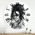 thumbnail image 1 of Designart 'Monochrome Portrait Of African American Woman Ii' Modern Wall Clock, 1 of 5