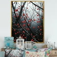 thumbnail image 1 of Designart "Monochrome Portrait of a Red Forest in Nature II" Floral Floater Framed Canvas Print, 1 of 7