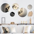 thumbnail image 1 of Designart "Monochrome Sacred Geometry III" Modern Midcentury Metal Wall Art Set of 5 Piece, 1 of 5