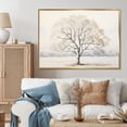 thumbnail image 1 of Designart "Monochrome Simplicity Tree" Floral Floater Framed Canvas Wall Art, 1 of 7