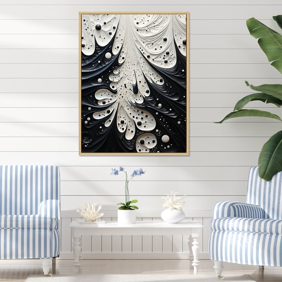 Designart "Monochrome Stingray Grace" Stingray Floater Framed Canvas Prints