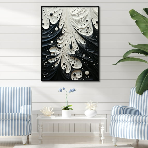 Designart "Monochrome Stingray Grace" Stingray Floater Framed Canvas Prints