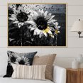 thumbnail image 1 of Designart "Monochrome Sunflower Bloom" Sunflowers Floater Framed Canvas Prints, 1 of 5