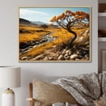 thumbnail image 1 of Designart "Monochrome Yellow And Grey Tree Euphony VII" Landscape Trees Floater Framed Wall Art Print, 1 of 7