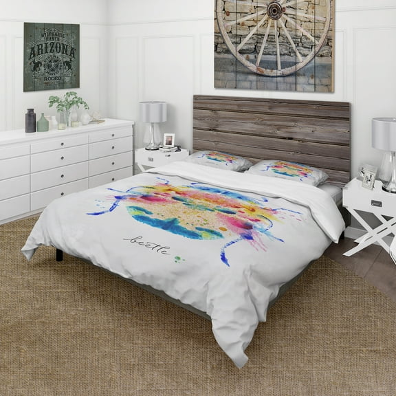 Designart 'Monotype vivid beetle' Animals Duvet Cover Set