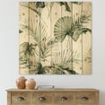 thumbnail image 1 of Designart 'Monstera and Coconut Leaves With Tropical Pattern' Traditional Print on Natural Pine Wood, 1 of 1