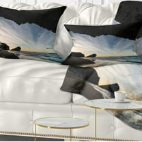 Designart Monsul Beach during Sunset - Seashore Throw Pillow - 12x20