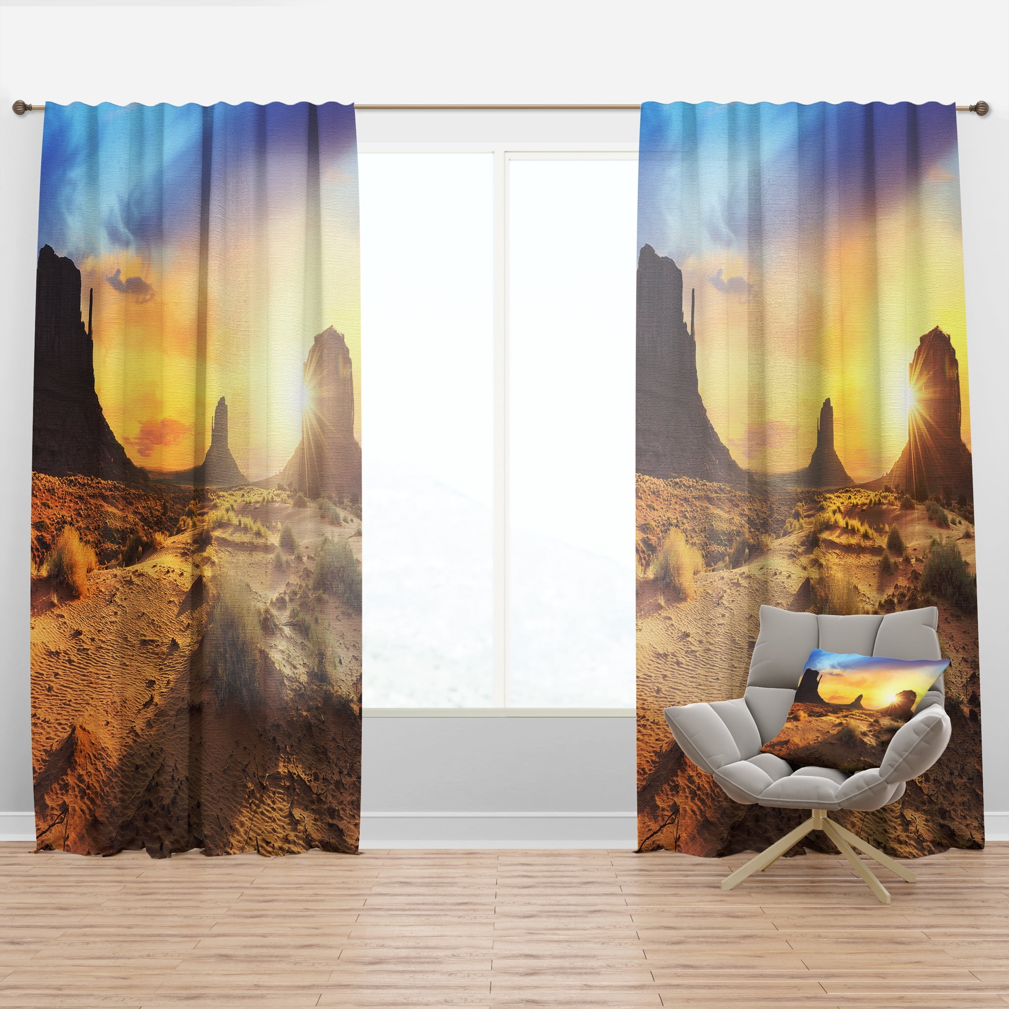 Designart 'Monument Valley Landscape' Traditional Curtain Panel