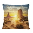 thumbnail image 1 of Designart Monument Valley at Sunset - Landscape Printed Throw Pillow - 18x18, 1 of 1