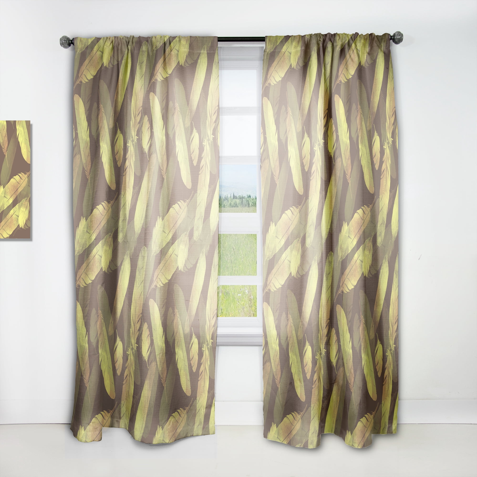 Designart 'Moods Yellow IV' Southwestern Curtain Panel