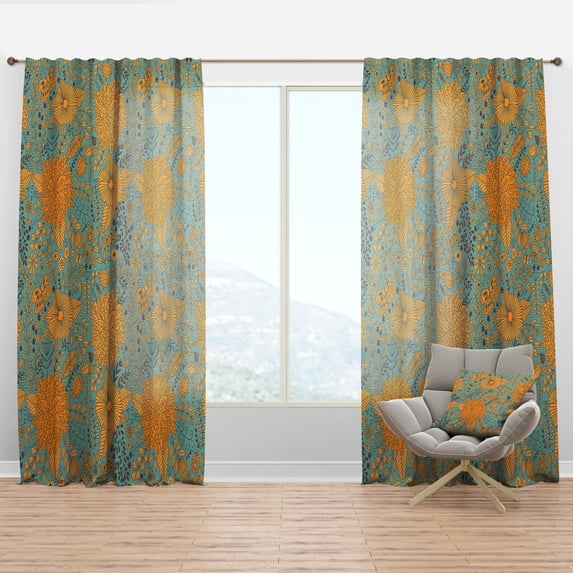 Designart 'Moods Yellow VII' Bohemian & Eclectic Curtain Panel