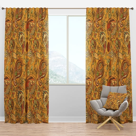 Designart 'Moods Yellow XIII' Designer Blackout Curtain Panel