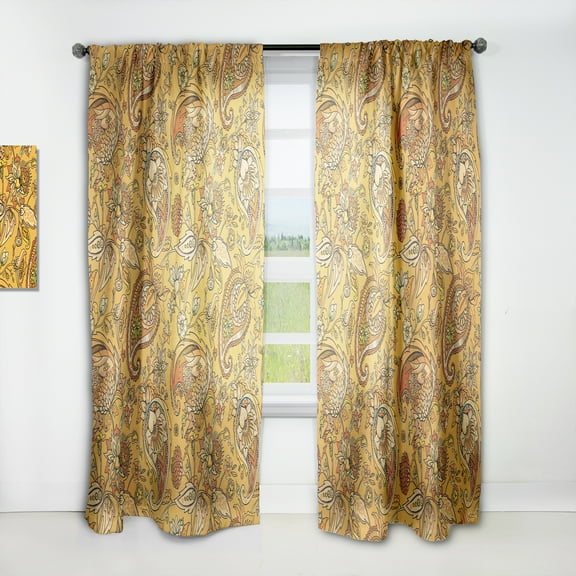Designart 'Moods Yellow XIII' Designer Curtain Panel