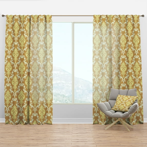 Designart 'Moods Yellow XIV' Modern & Contemporary Curtain Panel