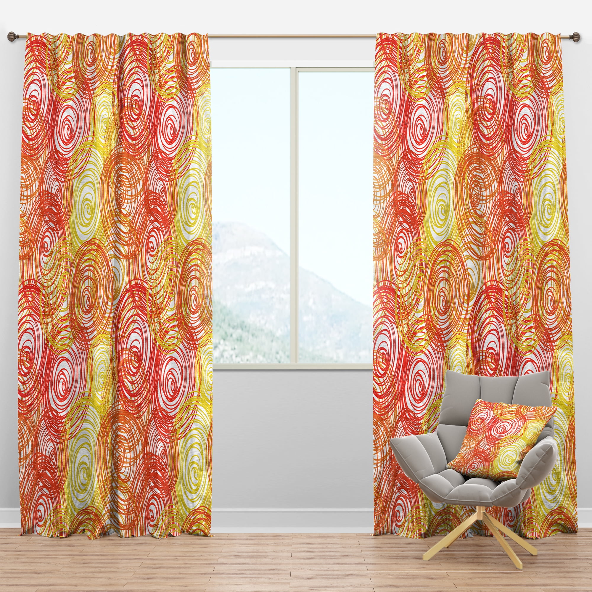 Designart 'Moods Yellow XIX' Modern & Contemporary Blackout Curtain Panel