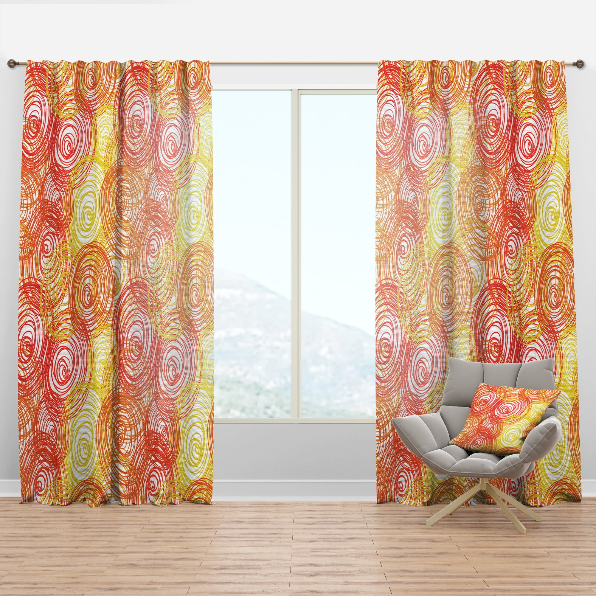 Designart 'Moods Yellow XIX' Modern & Contemporary Curtain Panel