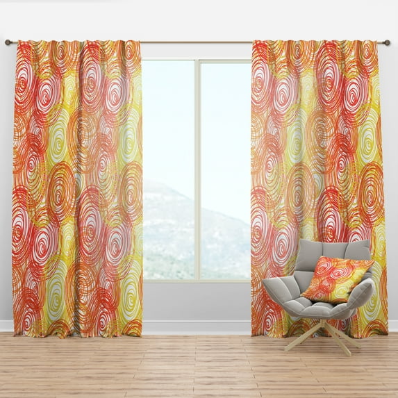 Designart 'Moods Yellow XIX' Modern & Contemporary Curtain Panel