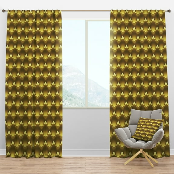 Designart 'Moods Yellow XX' Glam Blackout Curtain Panel