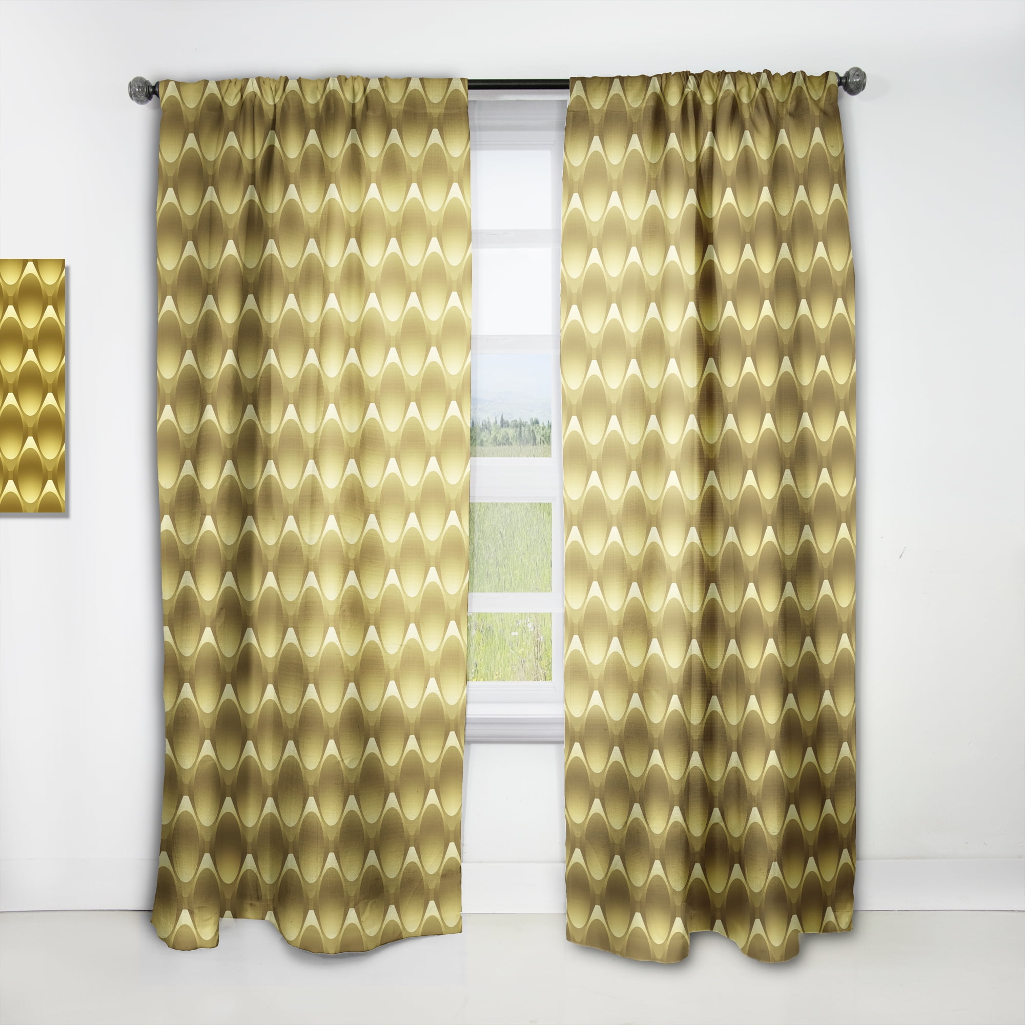 Designart 'Moods Yellow XX' Glam Curtain Panel
