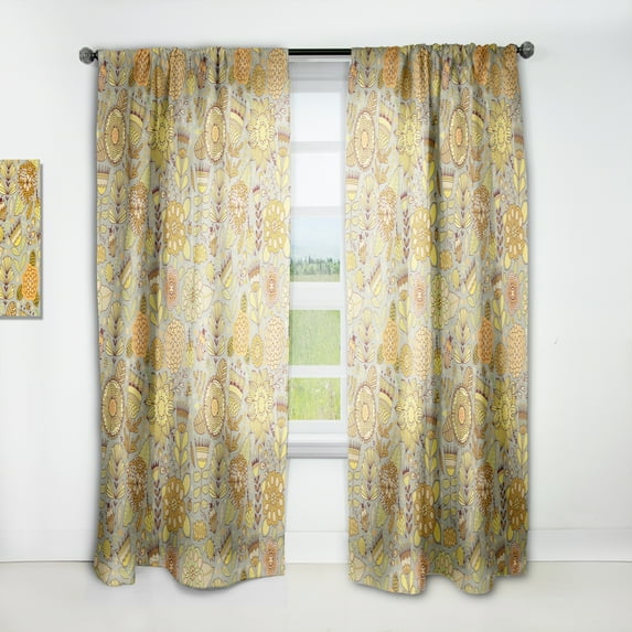 Designart 'Moods Yellow XXII' Modern & Contemporary Curtain Panel